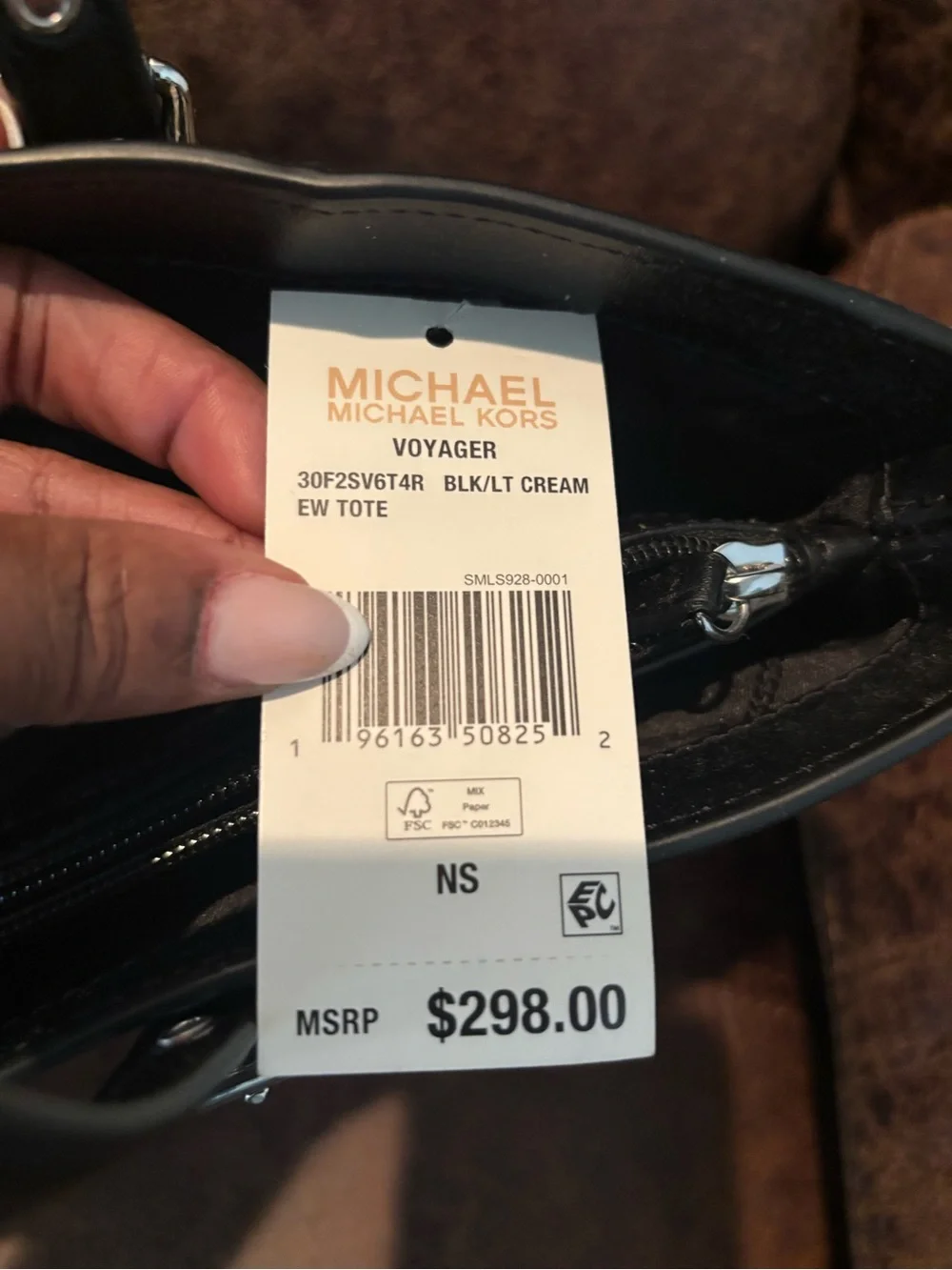Michael Kors Black and White Geometric Tote